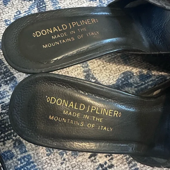 Donald J. Pliner Black Textured Mules - Picture 3 of 3
